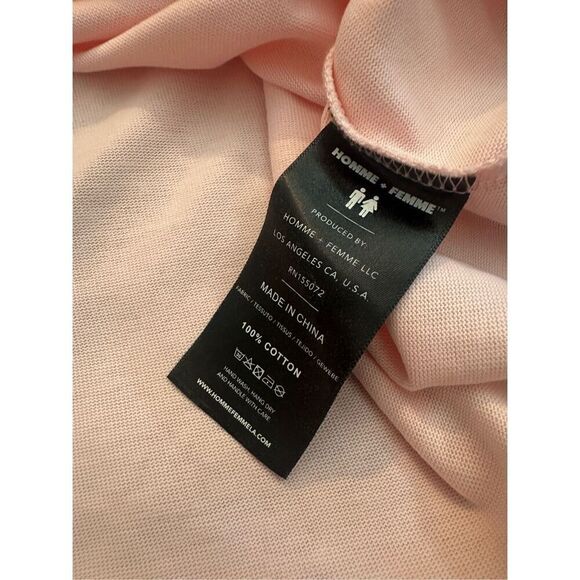 Homme + Femme Mens Light Pink Tee Size Large - Picture 4 of 4